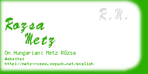 rozsa metz business card